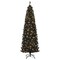 Costway 7ft Pre-lit PVC Christmas Pencil Tree Black w/ 350 LED Lights